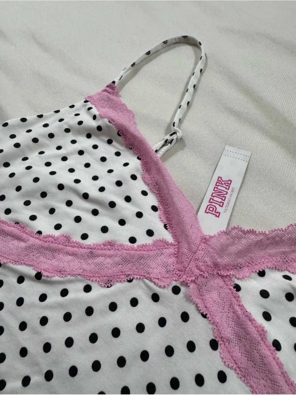 NWT Victoria's Secret PINK 24/7 Lounge Modal Lace-Trim Cami & Micro Shorts Set S